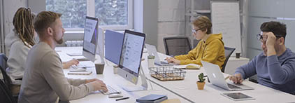 four learners using SIMmersion training systems