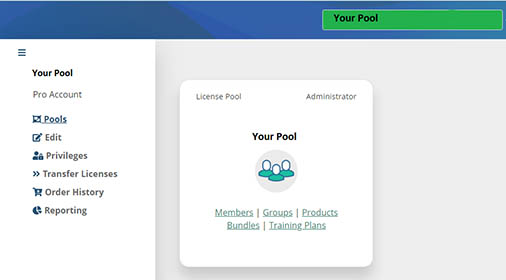 Administrative Center screen capture showing Administrator pool